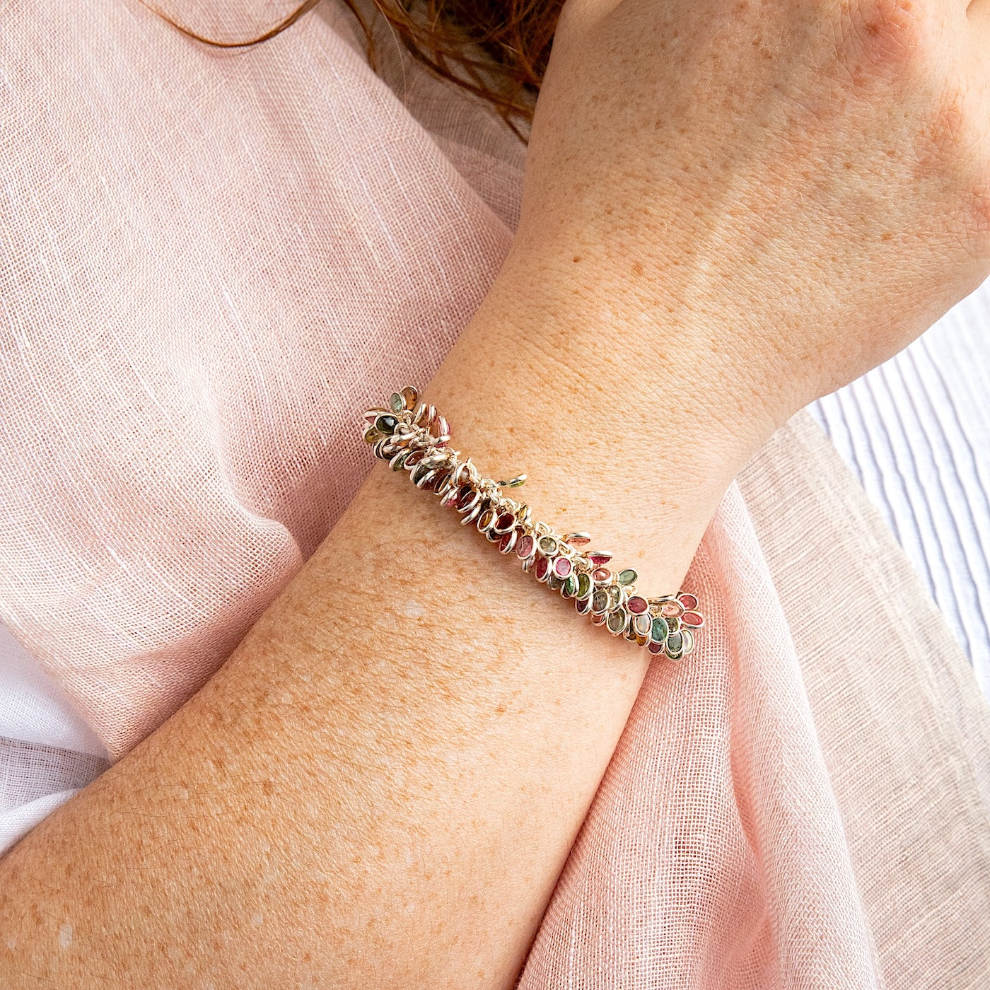 08.25.837 Silver Multi Tourmaline Bracelet