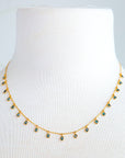 124J- 18kt Gold Necklace w London Blue Topaz