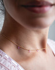 101J - 18kt Gold Necklace w Pink Sapphires