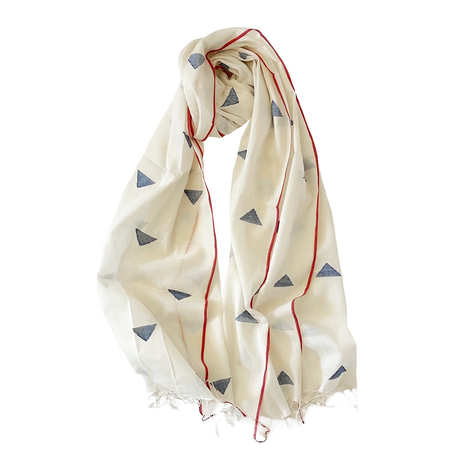 スカーフ Low Tide : 25SS / PLEATS SCARF (4COLORS) Dual Check Handwoven Knot Scarf | Earth/Multi | TOAST