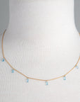 08.25.860 18kt Gold Necklace with Swiss Blue Topaz