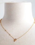 122J- 18kt Gold Necklace w Multi Sapphires