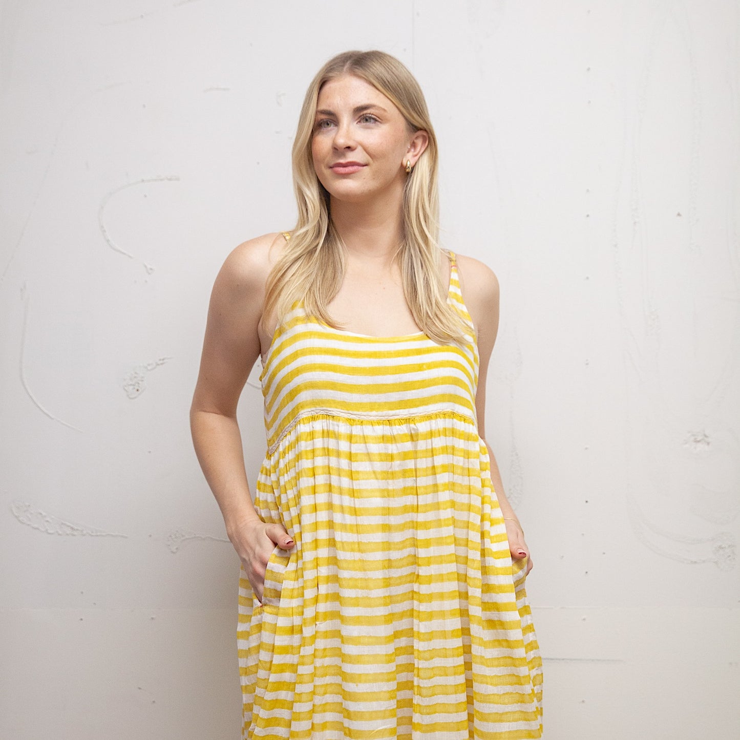 23i14 - yellow cotton dress