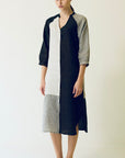 02.25.281 - Color Blocked Linen shirt Dress